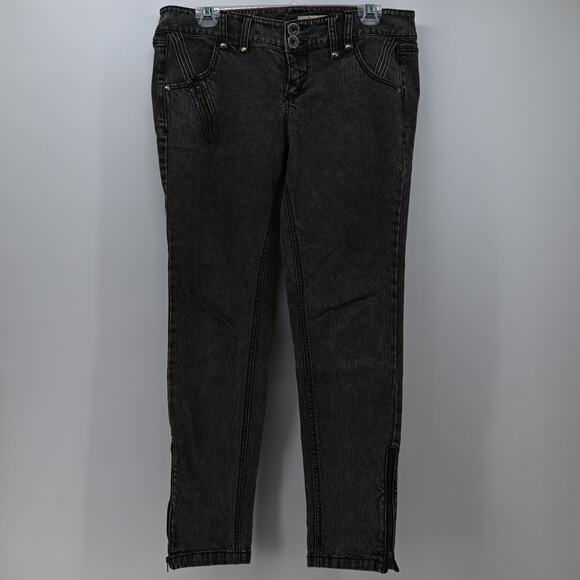 DKNY Skinny Jeans Y2K Style Zipper Faded Black Women Size 30 - Picture 10 of 15